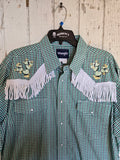 Unforgiven Upcycled Cactus Green Plaid Western