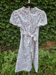 Vintage 60s White with Red Roses Mini Dress