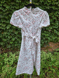 Vintage 60s White with Red Roses Mini Dress