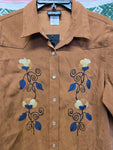 Vintage 90s Suede Chain Stitch Shirt