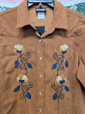 Vintage 90s Suede Chain Stitch Shirt