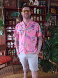 Vintage 80s Pink and Purple Lily & Hibiscus Shirt