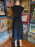 Vintage 50s black jumper dress Deep V Pinafore