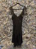 Vintage Black and Gold Tattered Dress