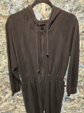 Gently Used Foxblood Black Hooded Jumpsuit