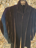 Vintage Gathered Black Velvet Coat