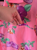 Vintage 80s Pink and Purple Lily & Hibiscus Shirt