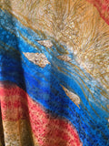 Vintage 90s Seashell Kaftan in Blue Orange and Yellow