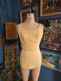 Vintage 60s Cole of California Yellow Gingham Swimsuit