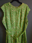 Vintage 60s green paisley dress