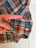 Unforgiven Upcycled Rose Orange Green Plaid Western