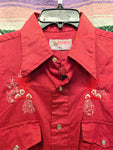 Vintage 60s Red Bronco Western Shirt