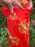 Vintage Red Orange Hibiscus Dress