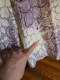 Vintage 50s white & purple floral Rhinestone dress