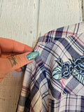 Unforgiven Upcycled Blue Rose Plaid Western