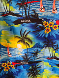 Vintage Y2K Blue and Yellow Aloha Hawaiian Shirt