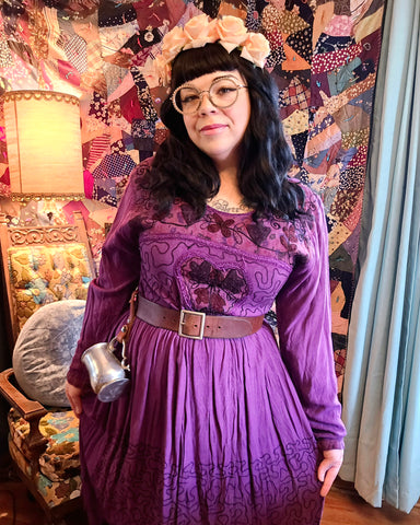 Vintage 90s purple hippie dress