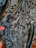 Vintage 40s blue and black paisley rayon dress