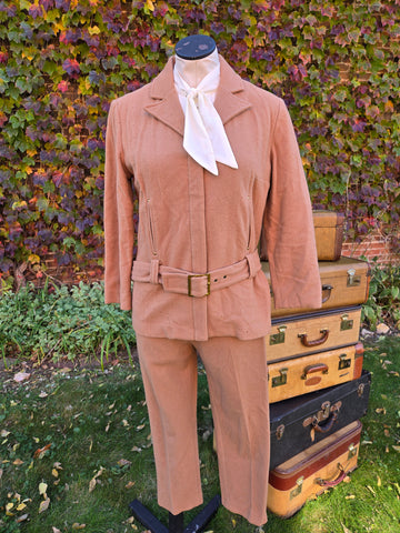 Vintage 60s Camel Brown Wool Sportswear set