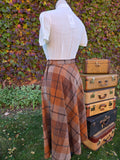 Vintage 70s Wool Plaid Jacket and Skirt Set