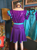 Vintage 80s Teal & Purple Square Dancing Set