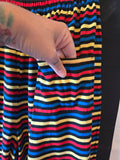 Odd Betties 80s Black Primary Color Striped Shorts