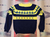 Vintage 60s Blue & Yellow Argyle Sweater