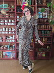 Vintage Leopard Print Maxi Dress