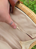 Vintage 50s Leather Handle Wicker Basket Handbag