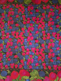 Vintage 90s black and purple grape square scarf