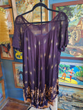 Vintage 90s Brown Bleach Tie Dye Hippie Dress