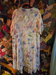 4X Vintage 90s white sheer floral dress