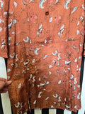 Vintage 30s Brown Long Sleeve Floral Dress
