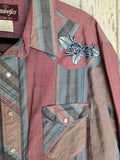 Unforgiven Upcycled Rose Blue Striped Western