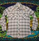 Unforgiven Upcycled Vintage Rose Gray Plaid Western