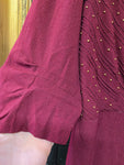 XL Vintage 40s Burgundy Crepe Dress