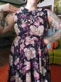 Gently Used Unique Vintage Purpl Floral Midi Dress