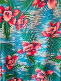 Vintage 80s Blue and Pink Orchid Hawaiian Shirt