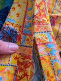 Vintage 70s Yellow and Orange Dragon Print Shirt