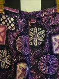 Handmade Purple and Whit Bark Cloth Three Piece Set