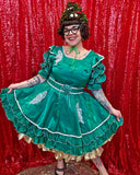 Vintage 80s Green Butterfly Square Dancing Dress