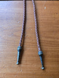 Reds Retro Abalone Shell & Brown Leather Bolo Tie