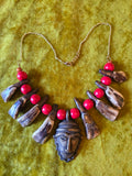 Unforgiven Cow Teeth & Brass Pendant Necklace