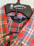 Unforgiven Red Plaid Rose Western with White Fringe