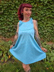 Vintage 60s Blue Polka dot dress