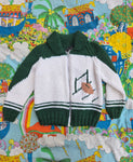 Vintage Green Knit Football Cardigan