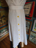 Vintage 70s Young Edwardian ivory yellow dress