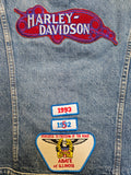 Vintage 90s Levi Blue Denim Biker Vest