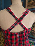 Vintage 50s Red and Black Plaid Swim Suit