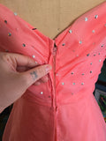 Vintage 60s Pink Sequin Formal Prom Dress